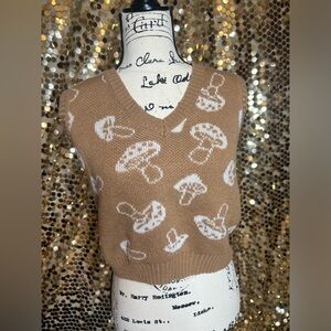 Mushroom sleeveless sweater vest 🍄‍🟫